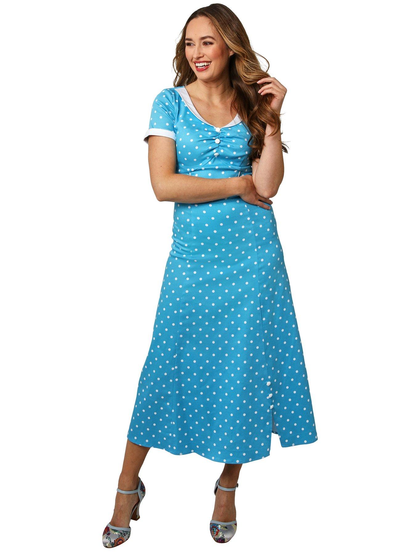 Light blue outlet spotty dress