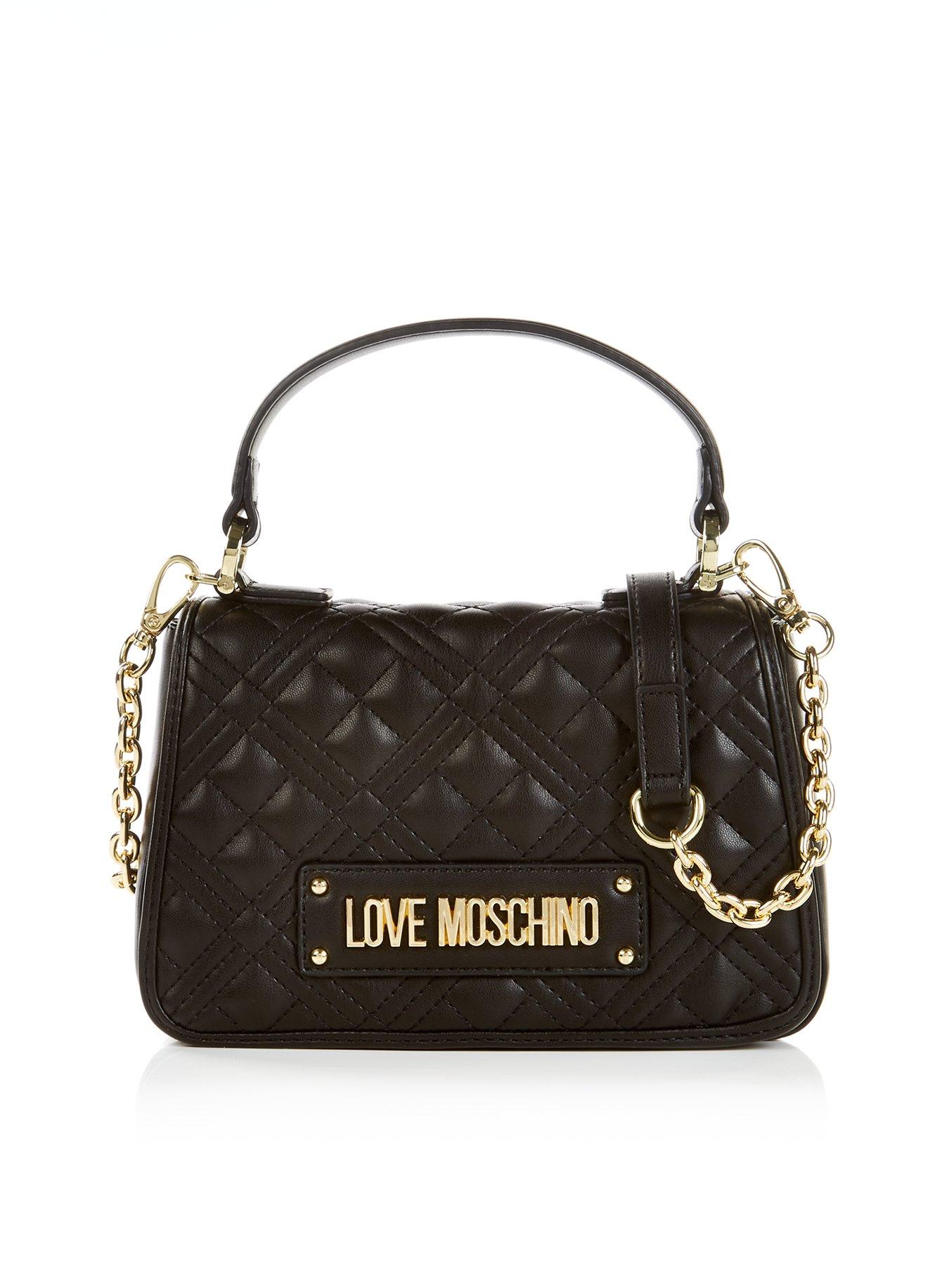 LOVE MOSCHINO Quilted Top Handle CrossBody Bag Black very.co.uk