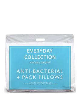 Product photograph of Very Home Anti-bacterial 4 Pack Pillows - White from very.co.uk