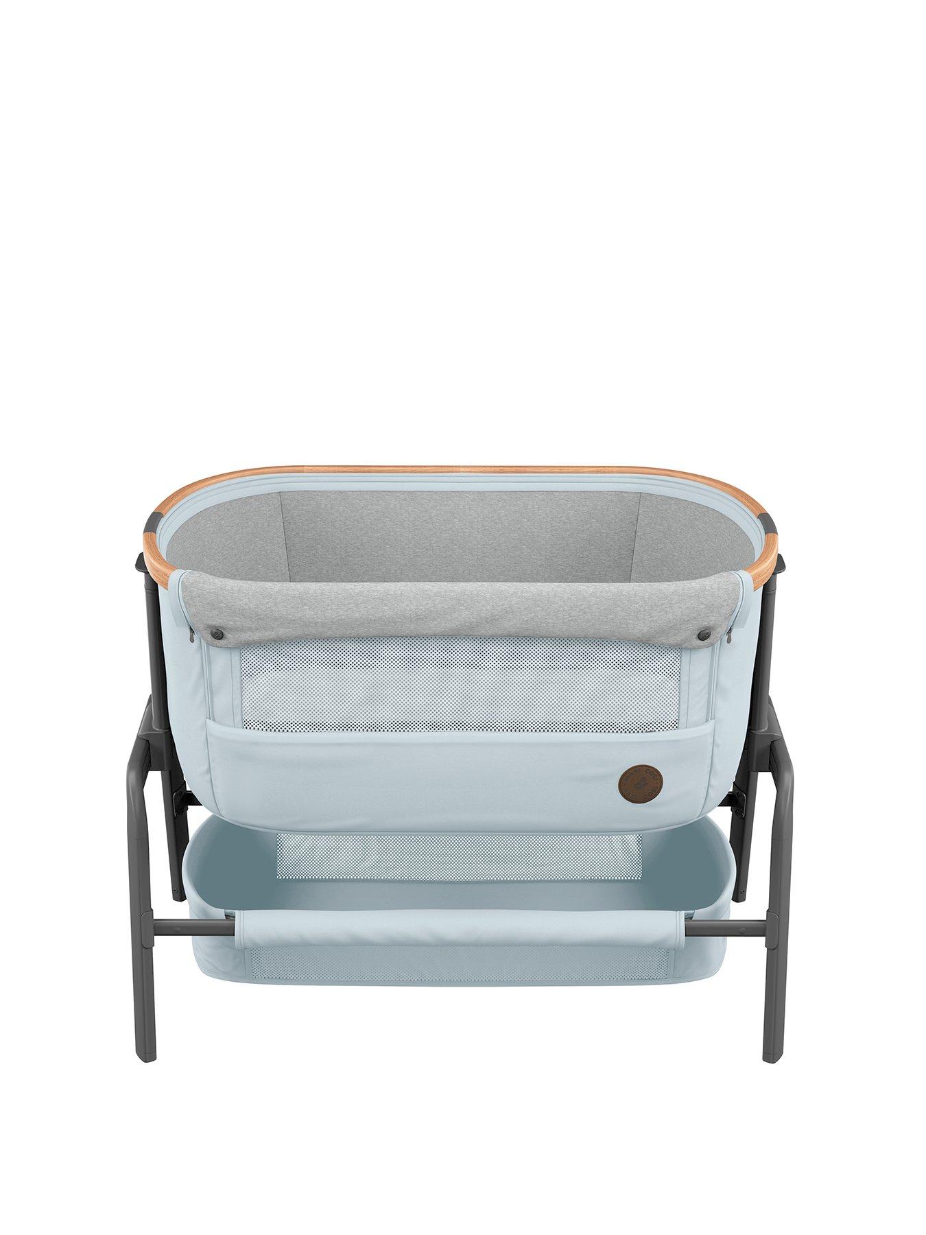 Product photograph of Maxi-cosi Iora Co-sleeper Adjustable Bedside Crib Essential Grey from very.co.uk
