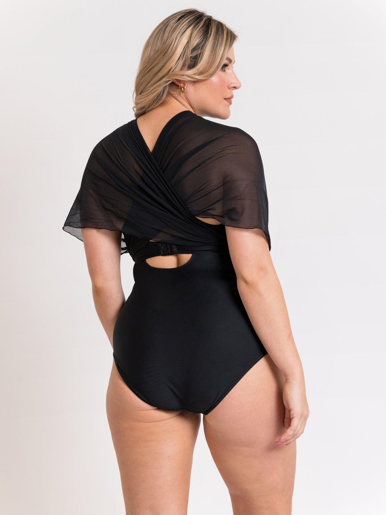 Image 4 of 6 of Curvy Kate Wrapsody Multiway Swimsuit - Black&nbsp;