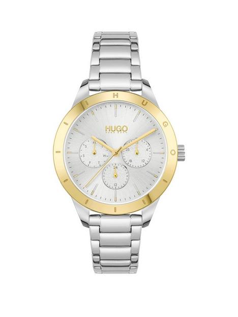 hugo-friend-silver-white-dial-and-stainless-steel-bracelet-ladies-watch
