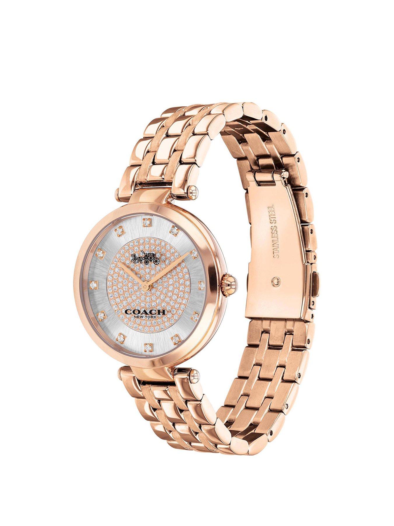 Jewellery & watches Park rose gold plated stainless steel Swarovski crystal dial Watch