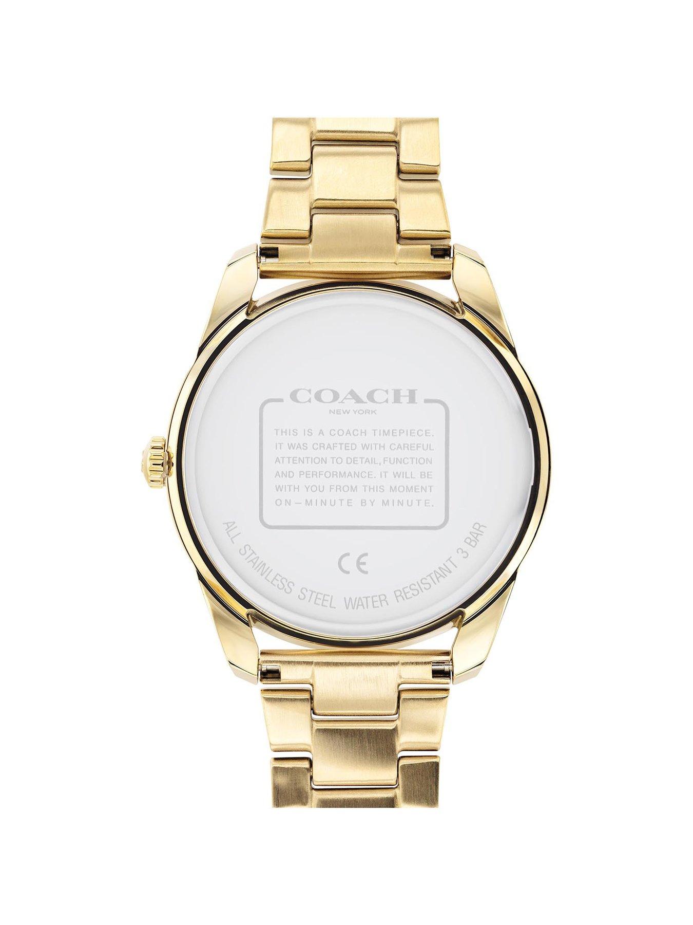 Image 4 of 5 of COACH Preston stainless steel with rainbow crystal bezel and pave dial watch