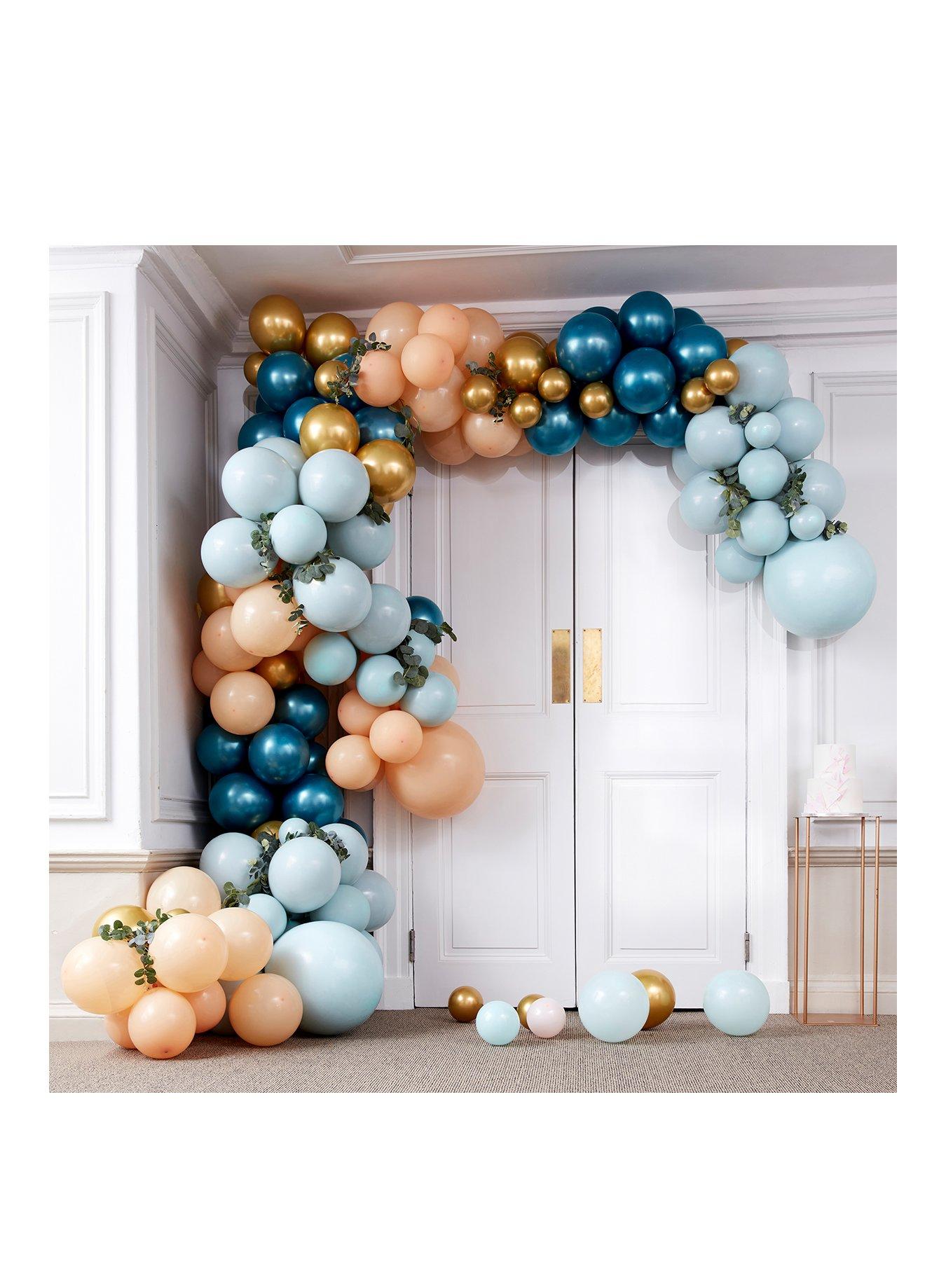 Product photograph of Ginger Ray Large Balloon Arch Jubilee - Greens Amp Gold Chrome from very.co.uk