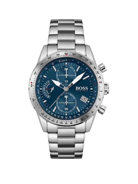 boss-pilot-edition-chrono-blue-dial-stainless-steel-bracelet-gents-watch