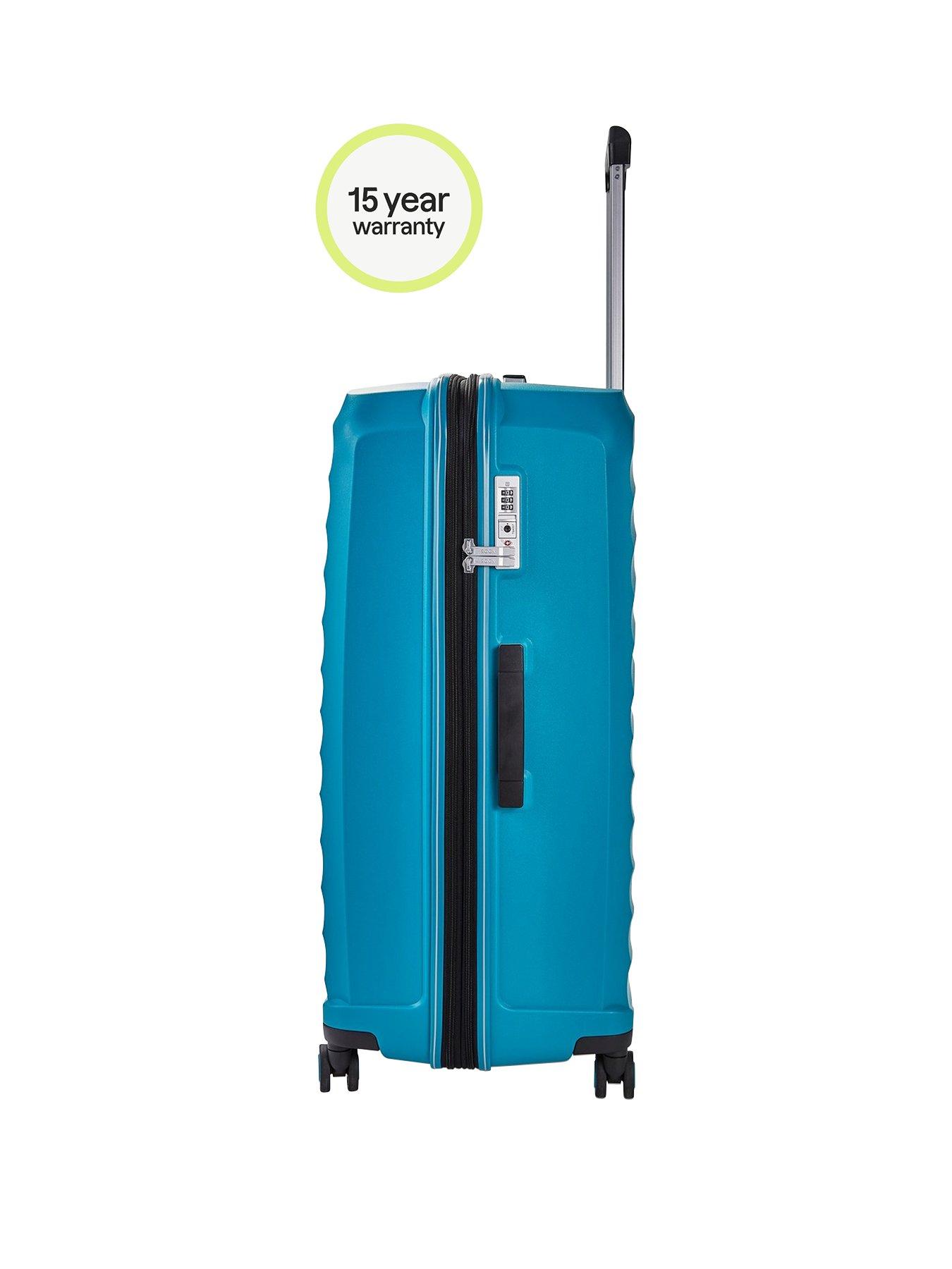 Rock Luggage Sunwave 8 Wheel Suitcases 3 piece Set Blue Very