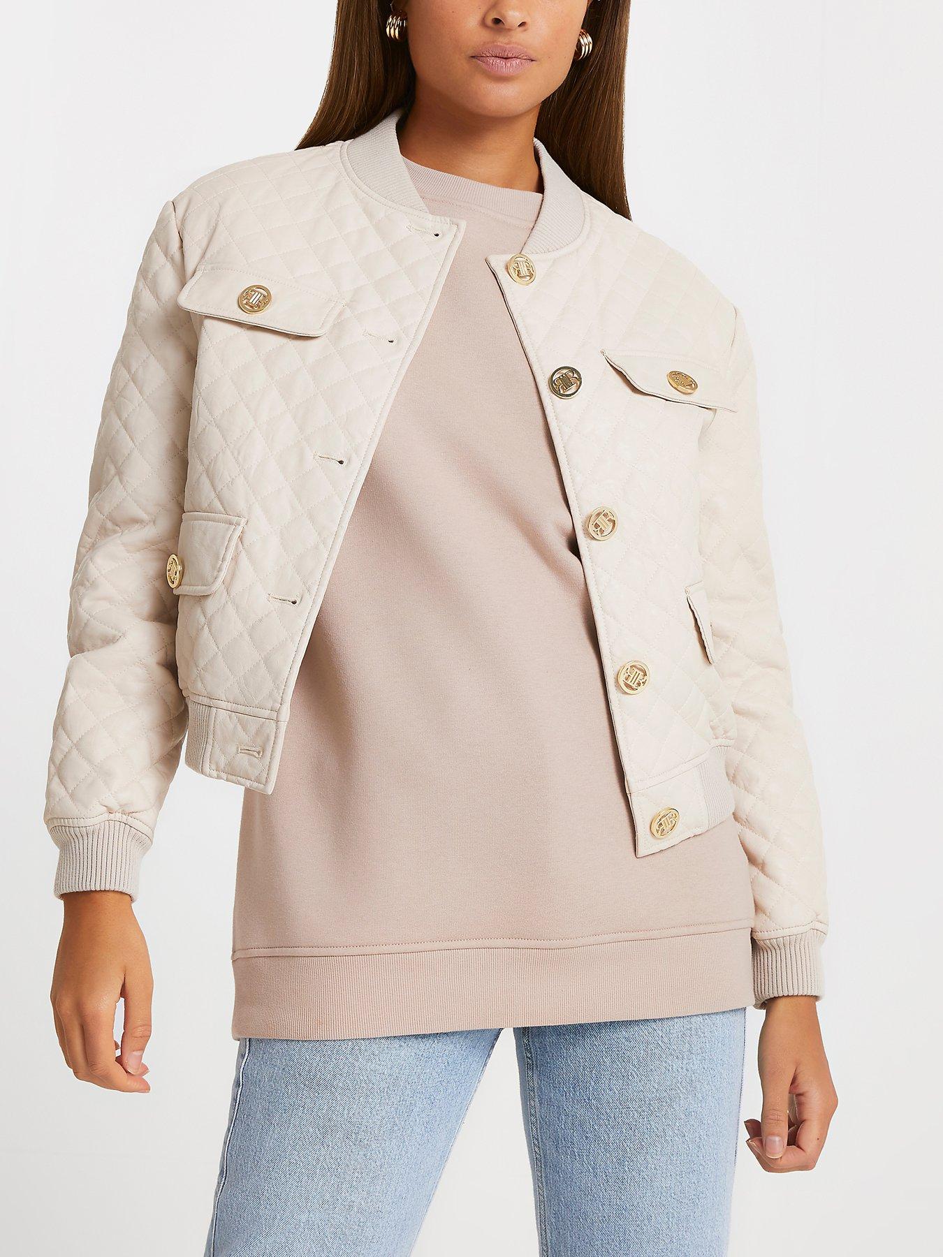 river island quilted bomber jacket