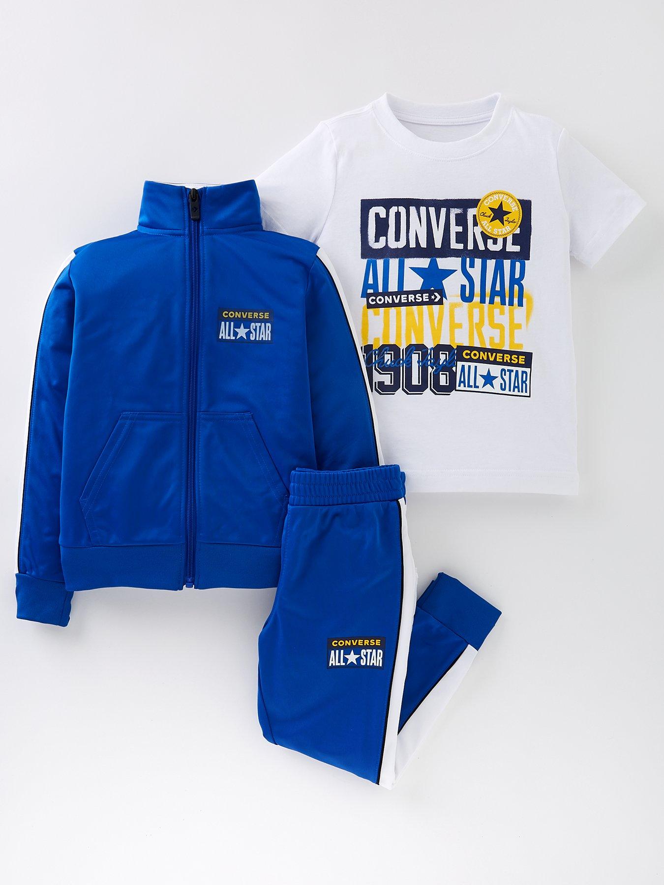 Baby Clothes Short Sleeve T-shirt Track Suit Set - Blue