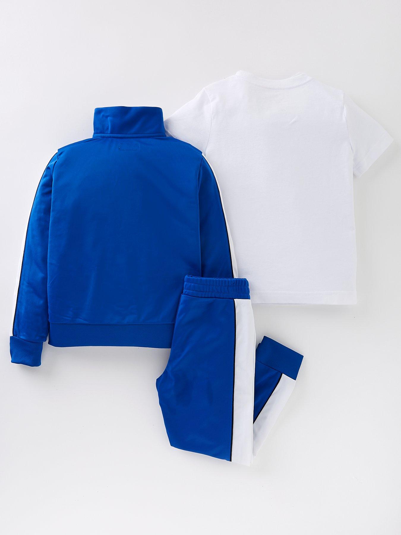 Baby Clothes Short Sleeve T-shirt Track Suit Set - Blue