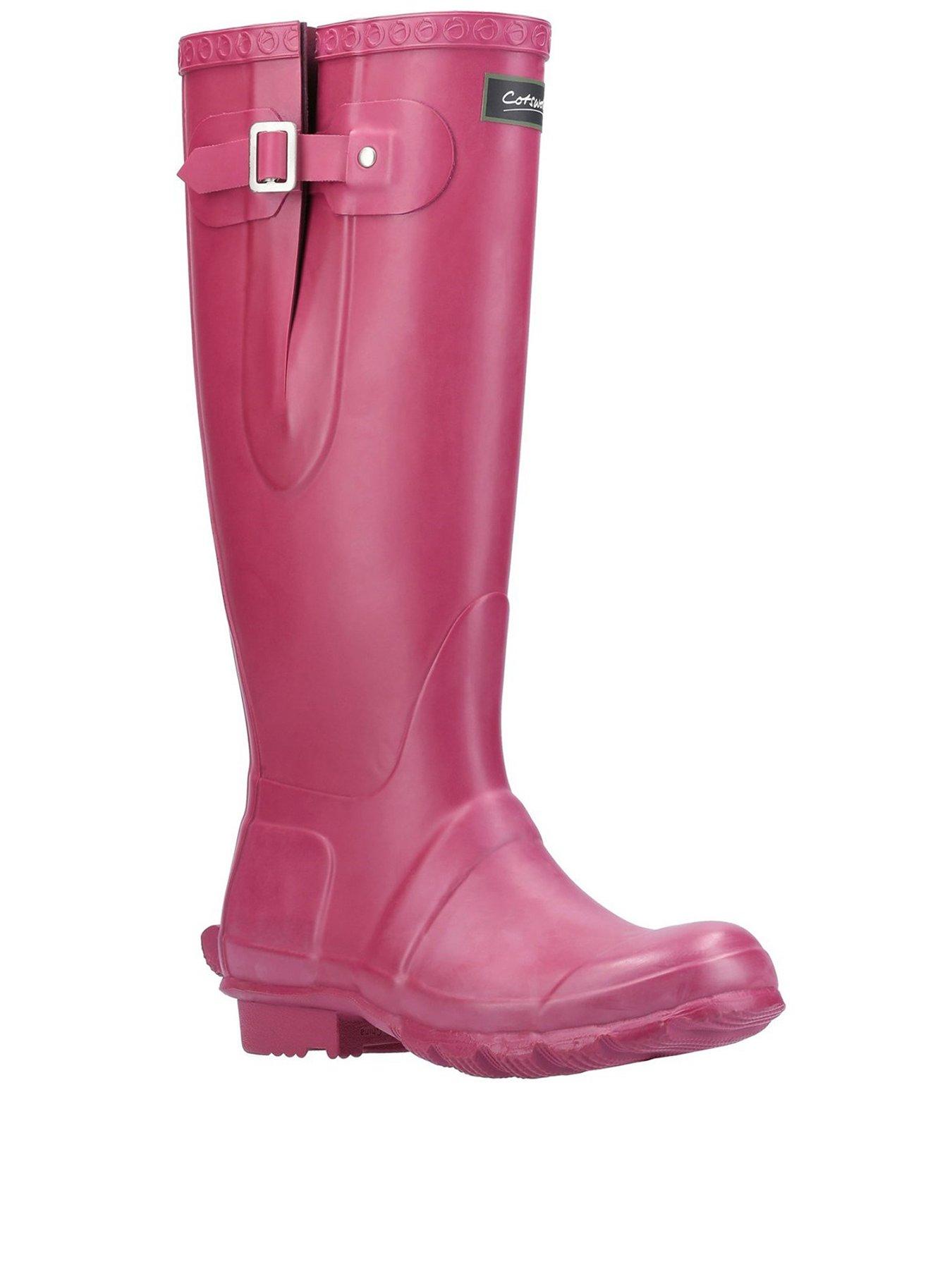 Womens pink rubber best sale boots