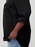  image of v-by-very-curve-button-through-longline-shirt-black
