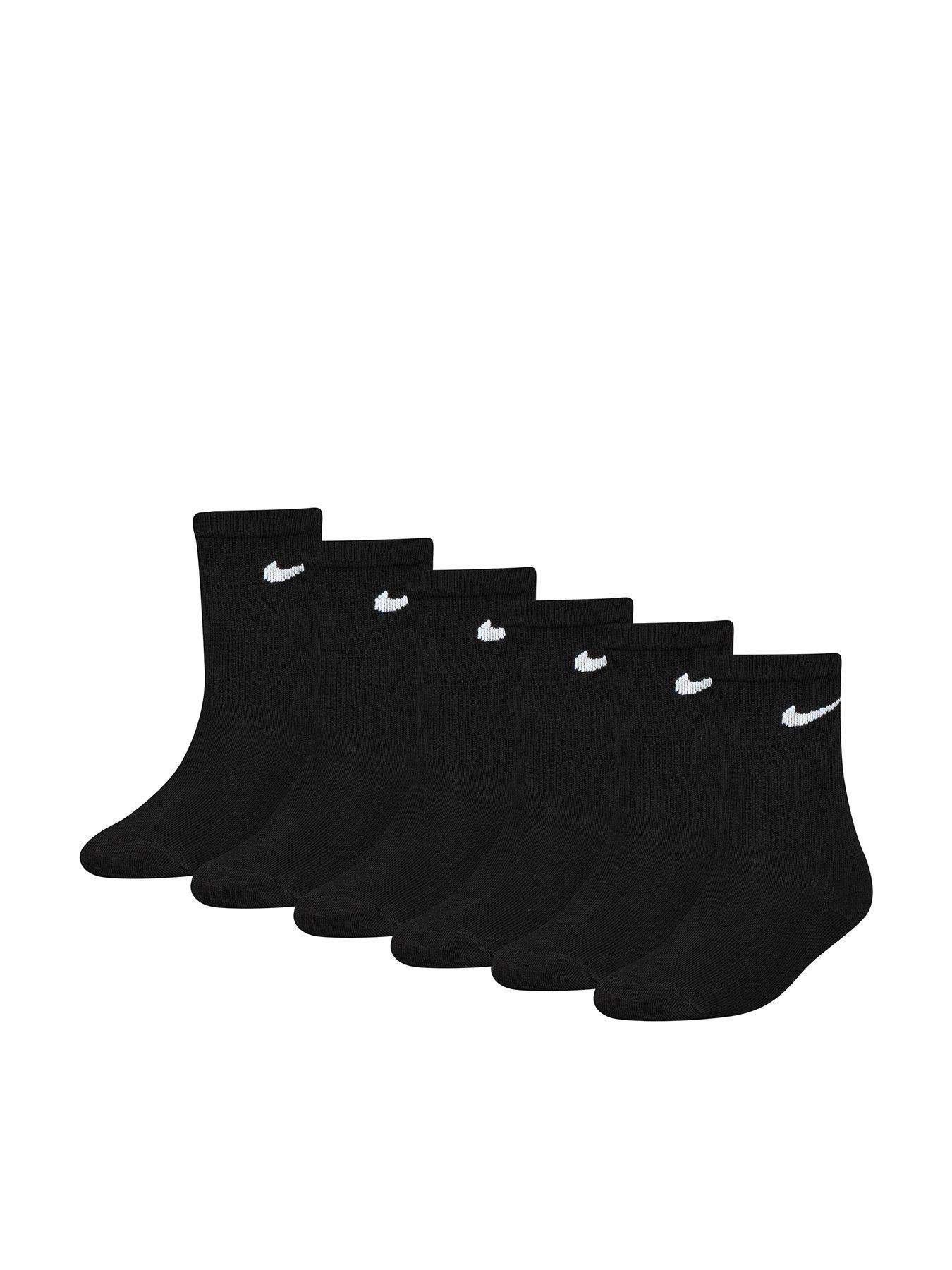 Nike Kids Unisex 6 Pack Crew Socks - Black