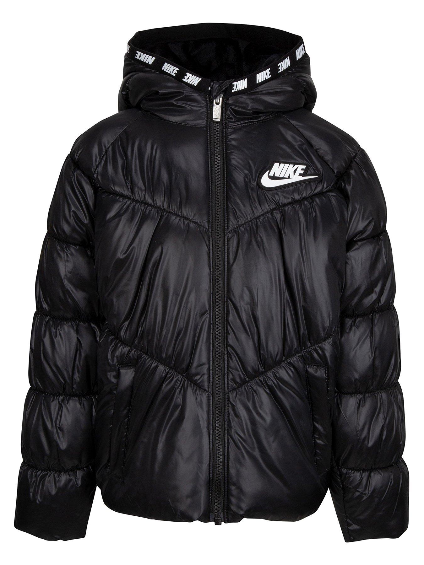  Younger Chevron Cinched Padded Coat - Black