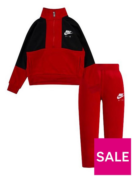 front image of nike-younger-air-12-zip-tricot-pant-set