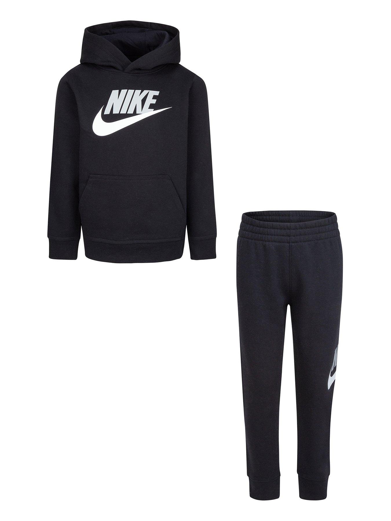 Nike Younger Fleece Pullover Hoodie And Joggers 2-Piece Set - Black ...
