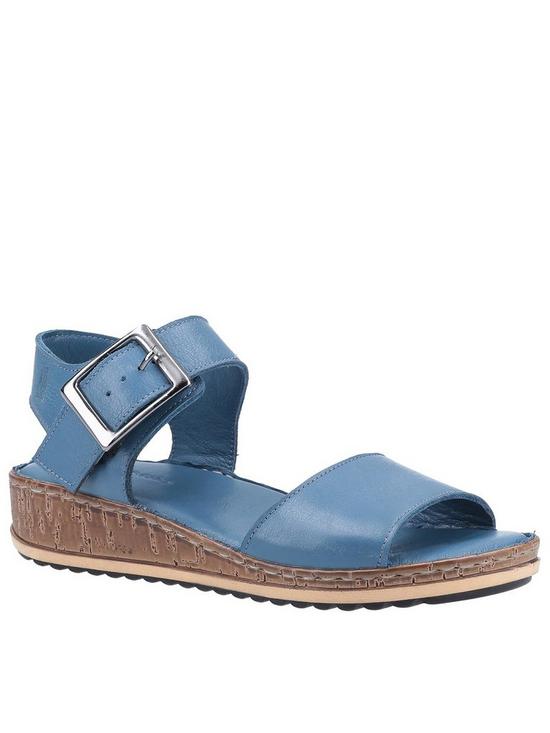 front image of hush-puppies-ellie-wedge-sandal-blue