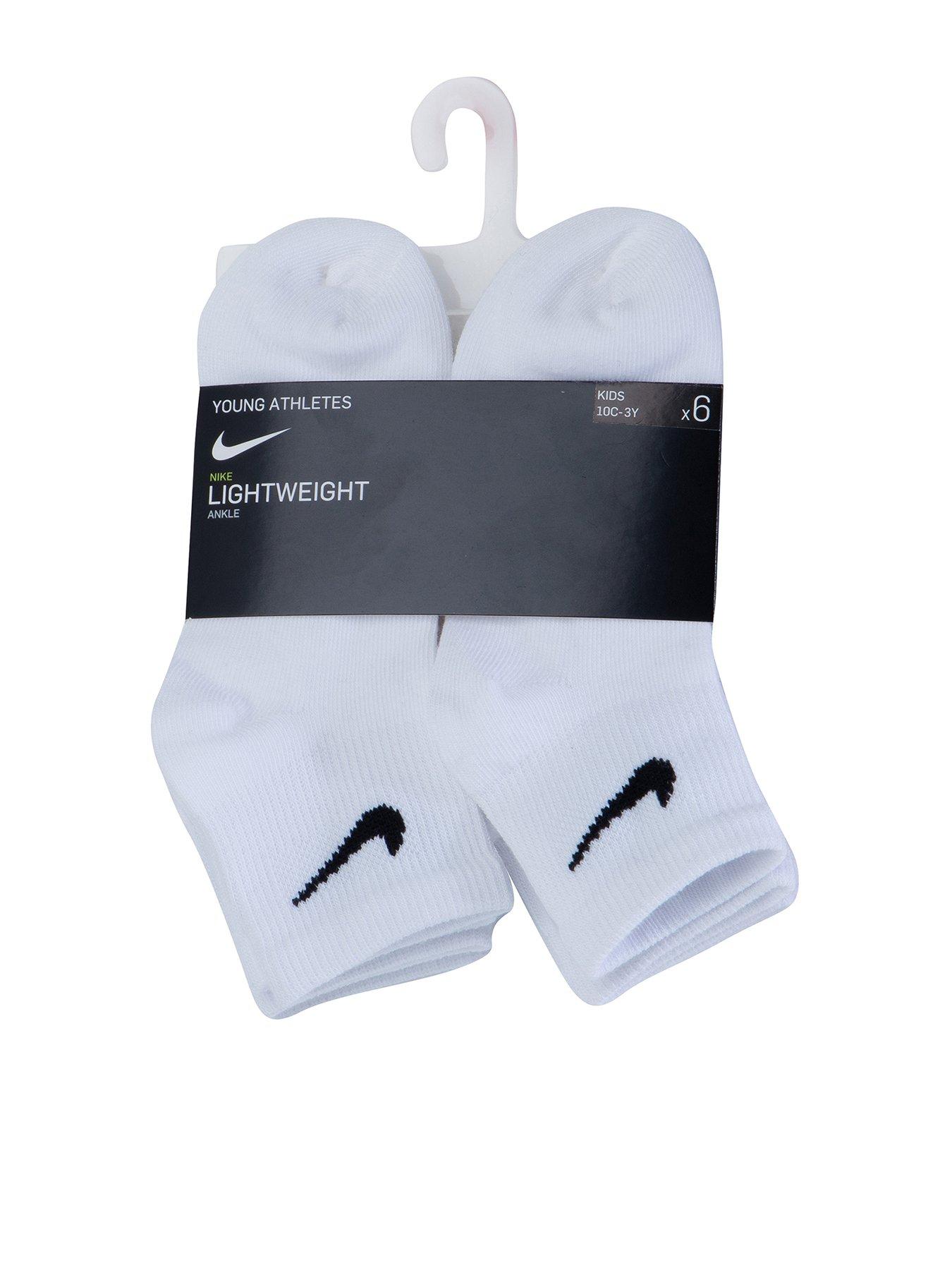 Nike Kids Unisex 6 Pack Ankle Socks - White | very.co.uk