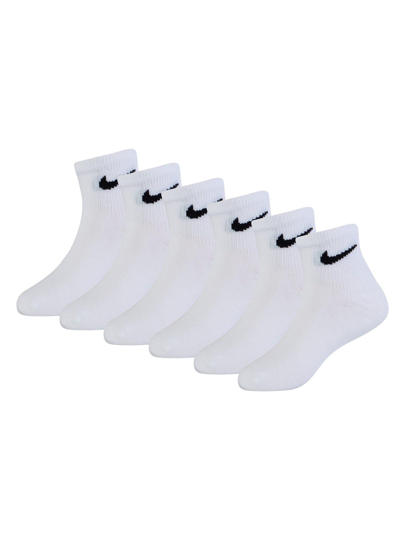 Nike Kids Unisex 6 Pack Ankle Socks - White | very.co.uk