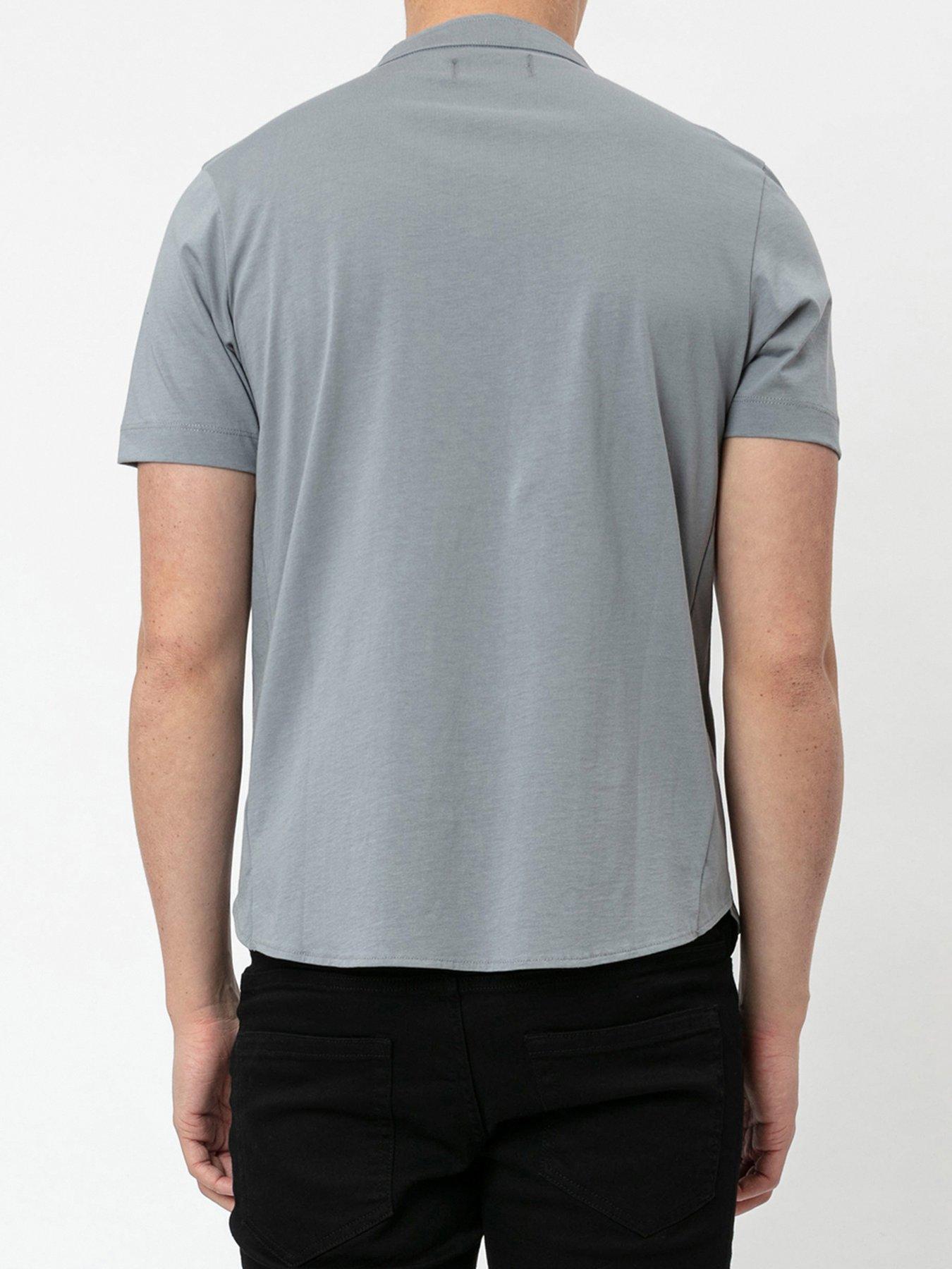 Religion Orson Baseball Collar Polo Shirt - Slate Grey | very.co.uk