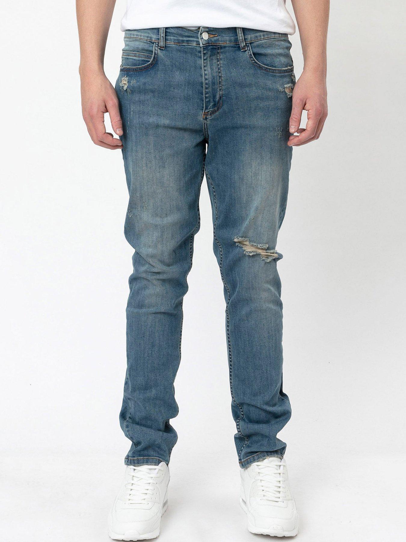 Religion Vicious Slim Fit Stretch Ripped Jeans - Blue | very.co.uk