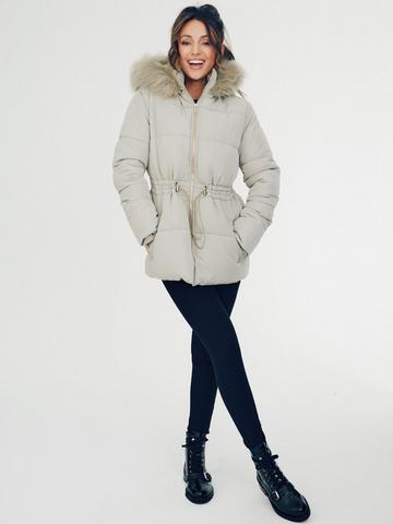Womens Padded Coats Quilted Jackets, Women S Puffer Coats With Fur Hood Uk