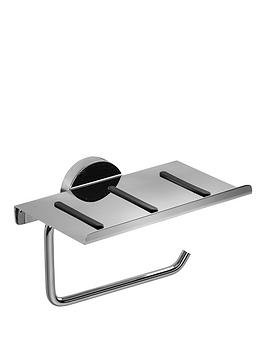 Product photograph of Croydex Pendle Chrome Toilet Roll Holder With Anti Slip Shelf from very.co.uk