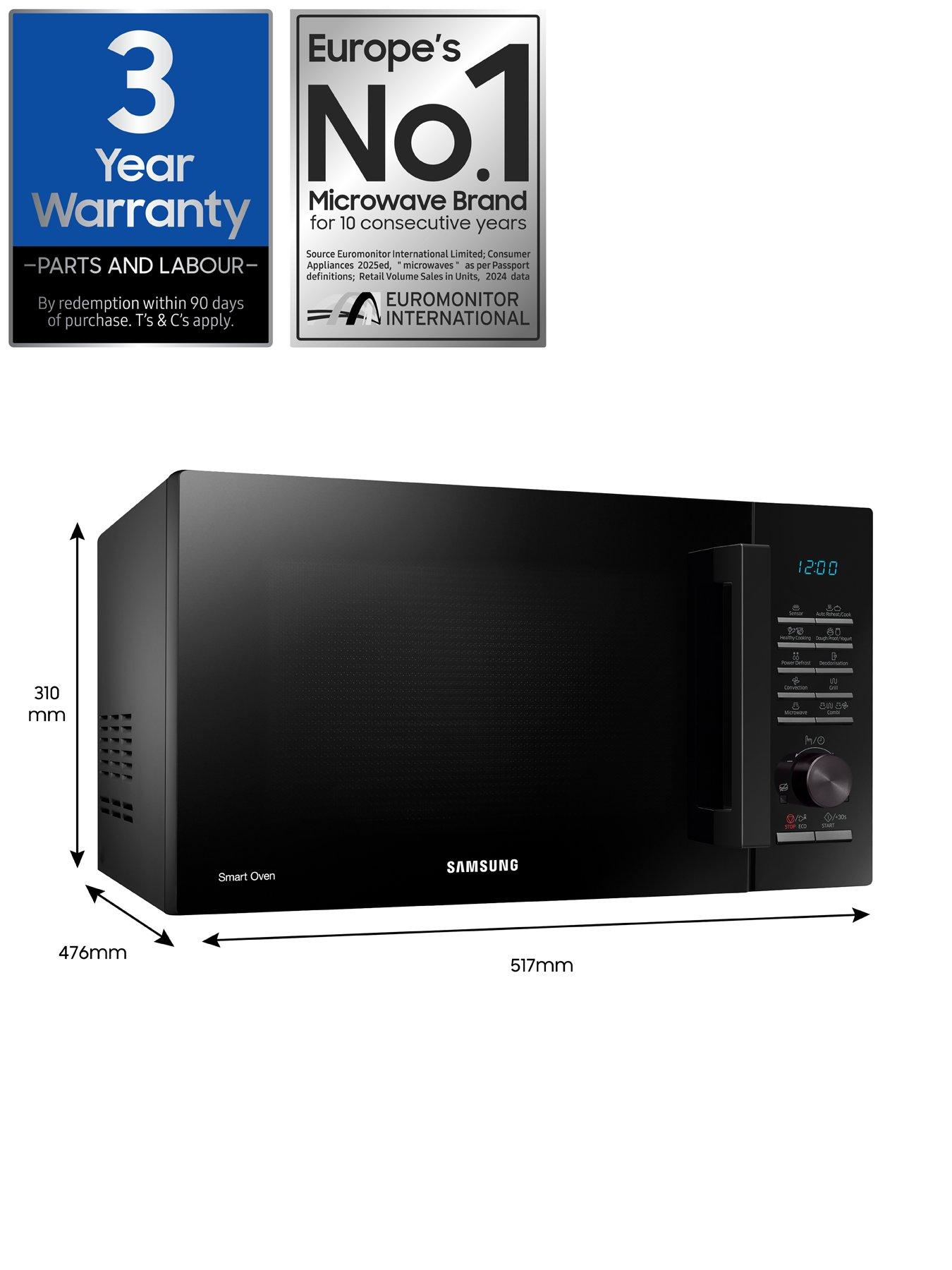 Image 7 of 7 of Samsung MC28A5125AK/EU 28-Litre, 900-watt Combination Microwave with Smart Humidity Sensor Technology - Black