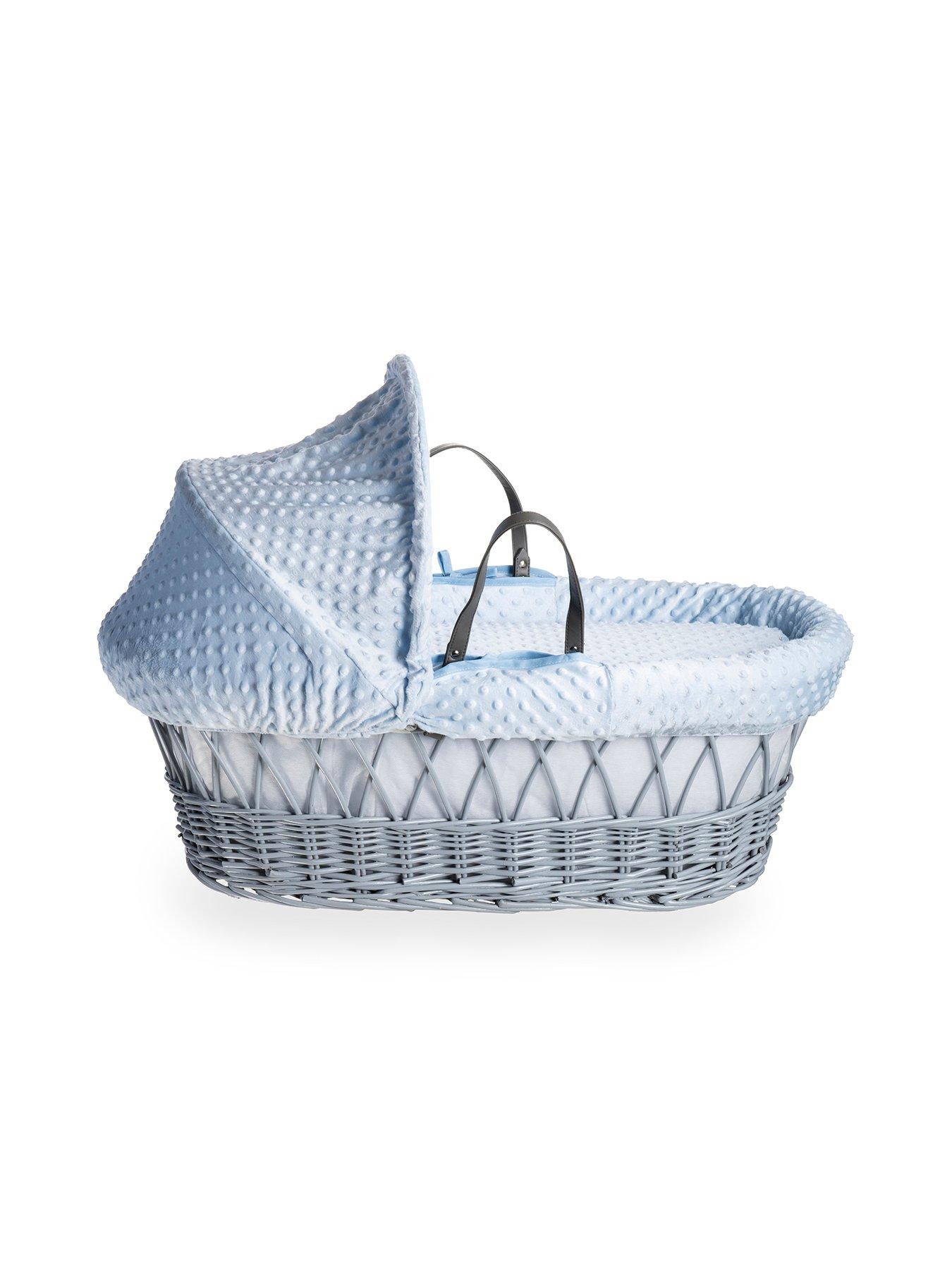 Clair De Lune Dimple Grey Wicker Basket with Grey Deluxe Stand