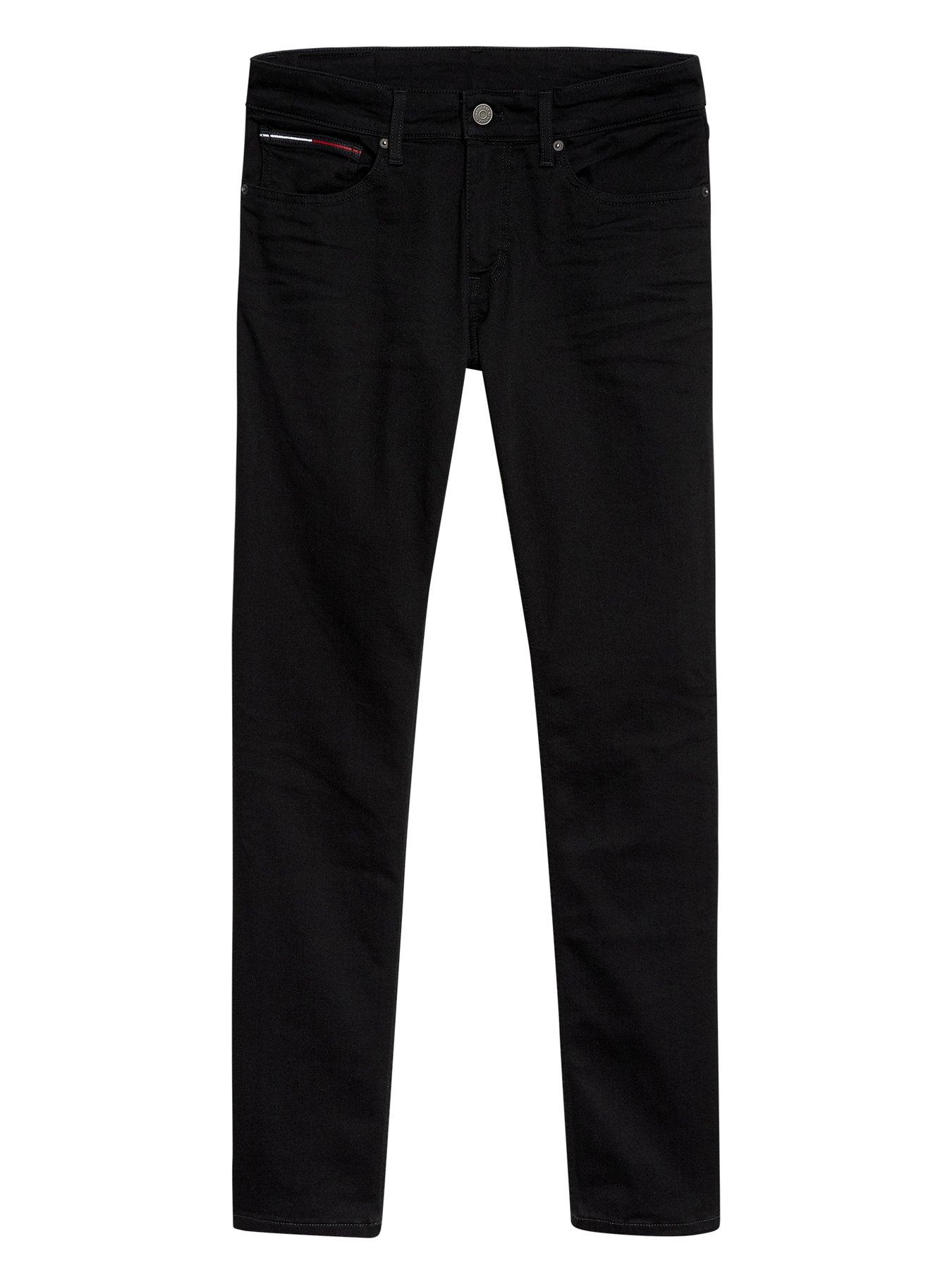 Tommy Jeans TJM Scanton Slim Fit Jeans - Black, Black, Size 38, Length Regular, Men
