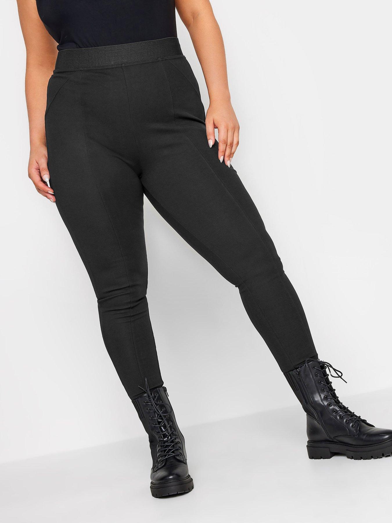 Yours Ponte Roma Trouser Black, Black, Size 18, Women