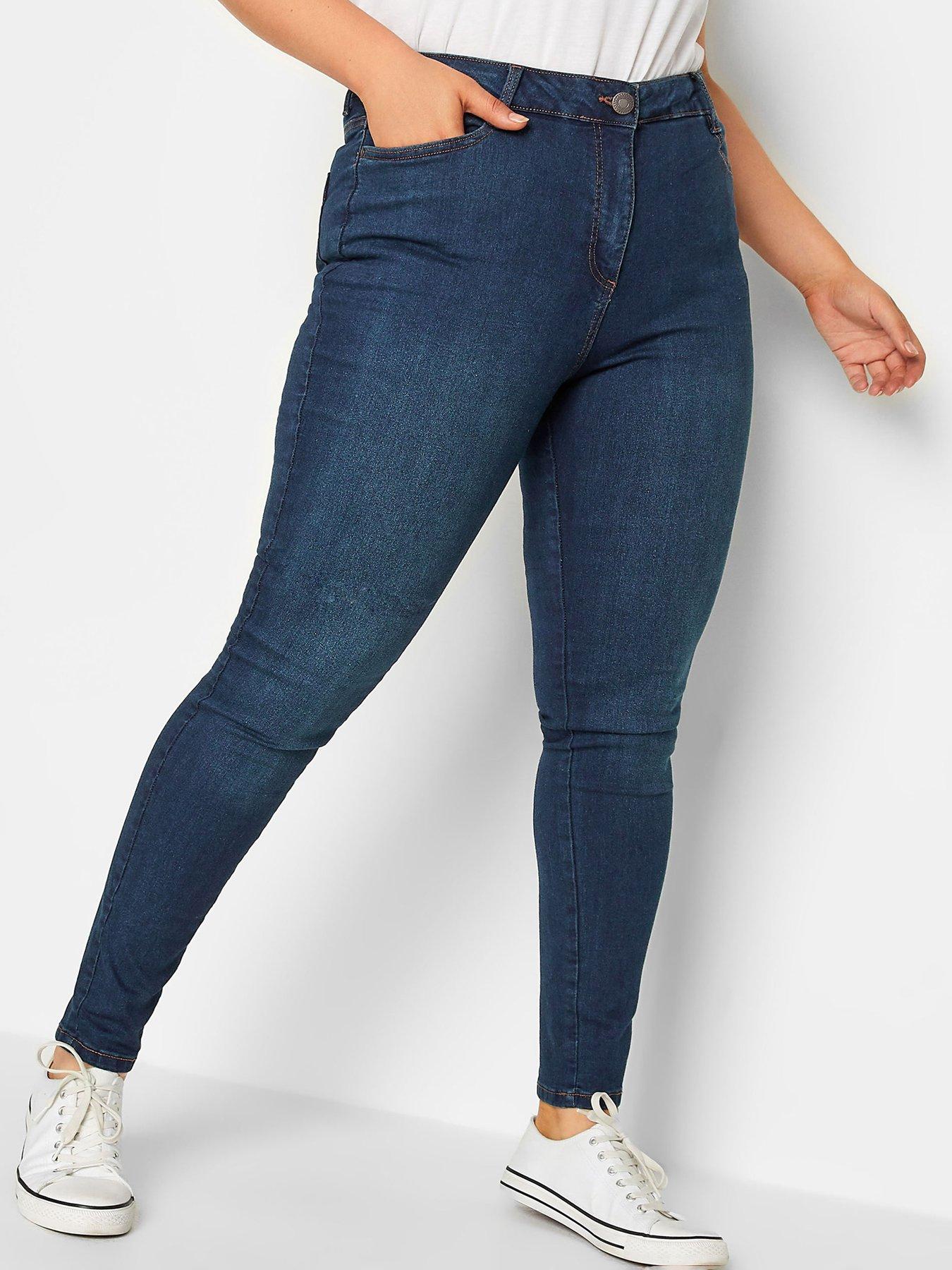 Yours London Ava 30" Super Stretch Skinny Jeans, Indigo, Size 30, Inside Leg 32, Women