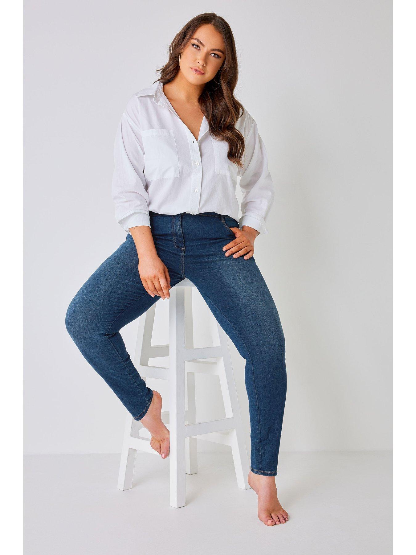 Plus Size Indigo Blue Ripped Jogger Jeans