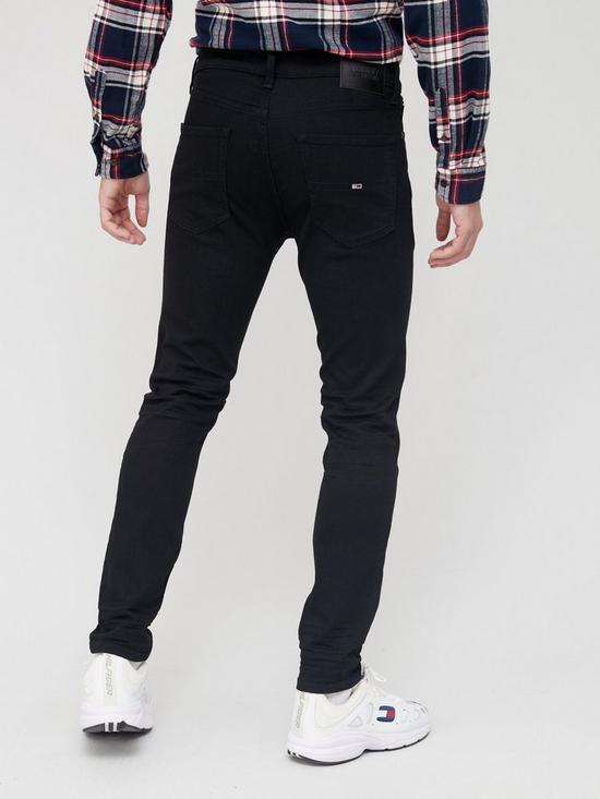 stillFront image of tommy-jeans-austin-slim-tapered-fit-stretch-jeans-black