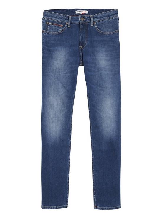 front image of tommy-jeans-ryan-relaxed-straight-fit-stretch-jeans-aspen-blue