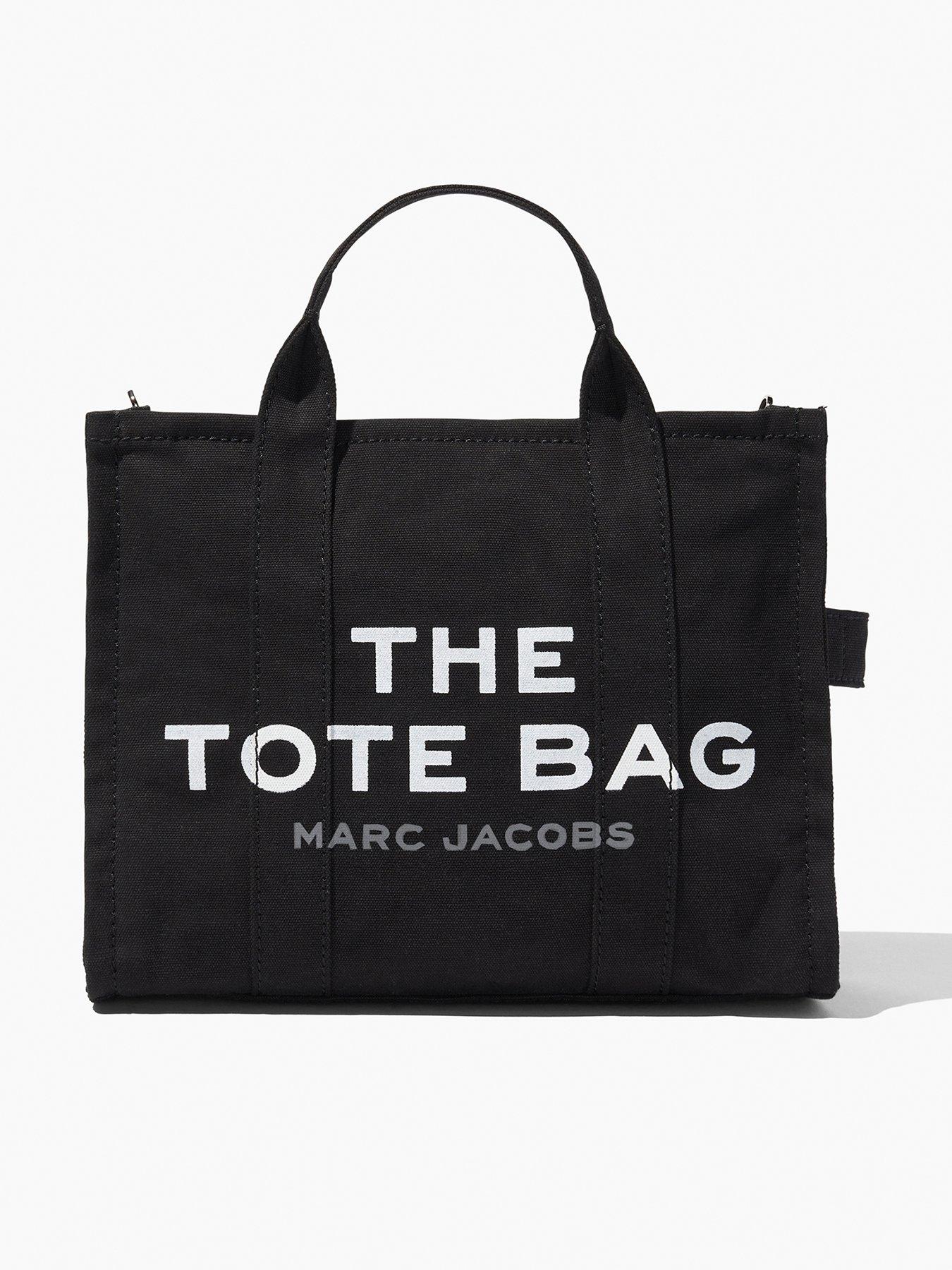 Marc Jacobs The Outline Monogram Medium Tote Bag Black Multi in Cotton  Canvas with Silver-tone - US