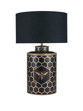 Pacific Lifestyle Hand Painted Honeycomb Metal Table Lamp