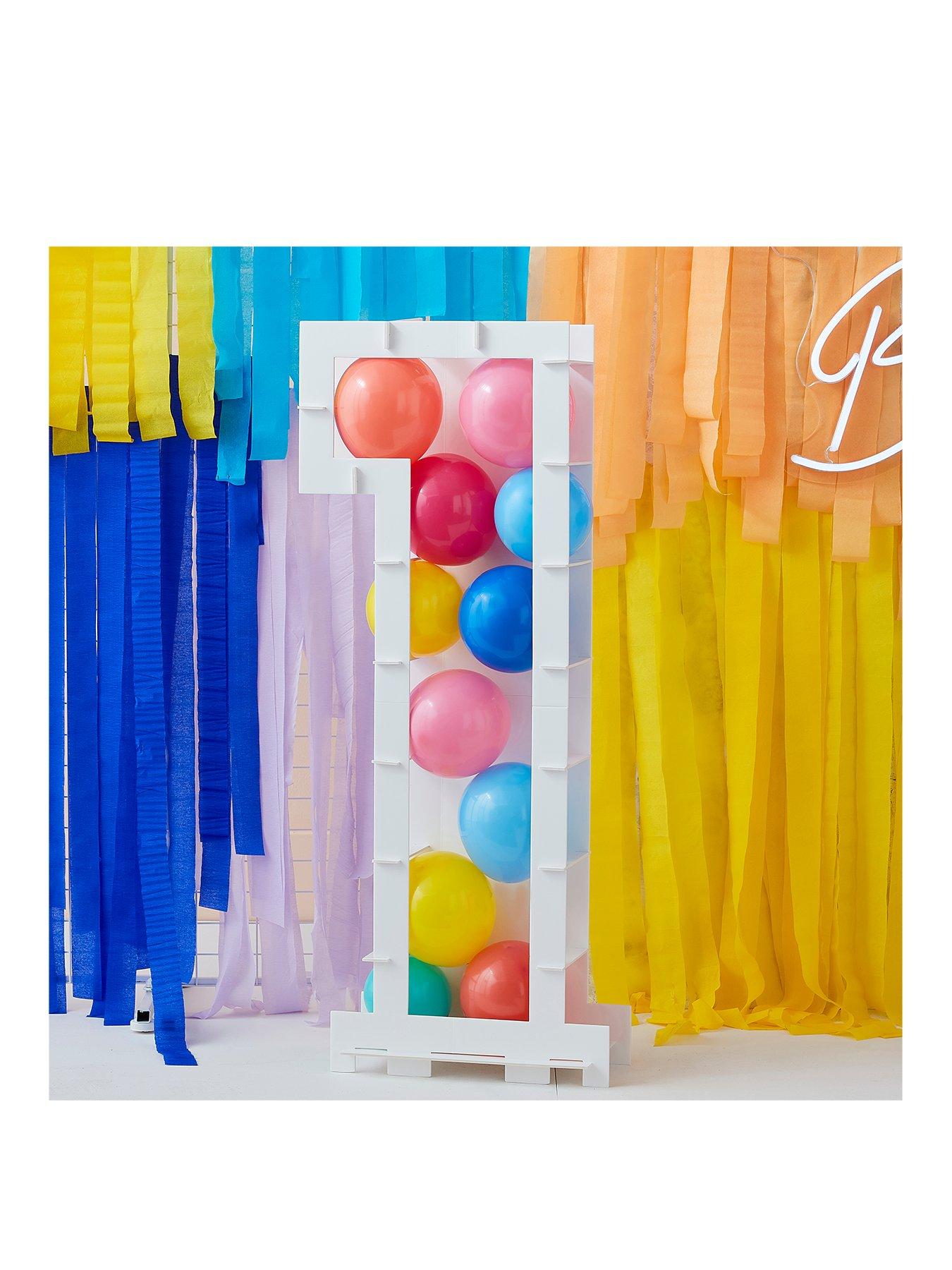 Product photograph of Ginger Ray Bright Balloons With Number Mosaic Stand from very.co.uk
