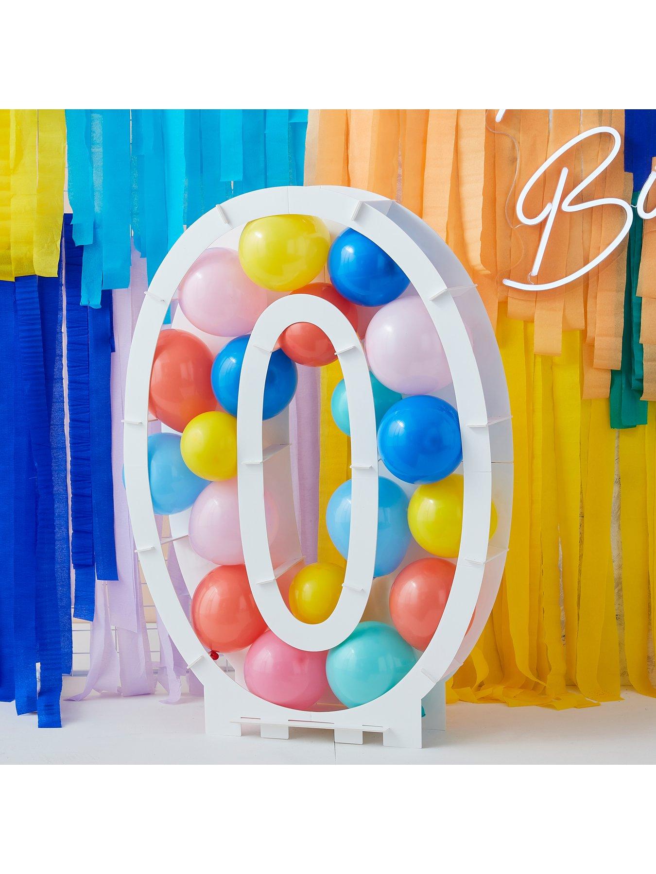 Ginger Ray Bright Balloons with Number Mosaic Stand very.co.uk