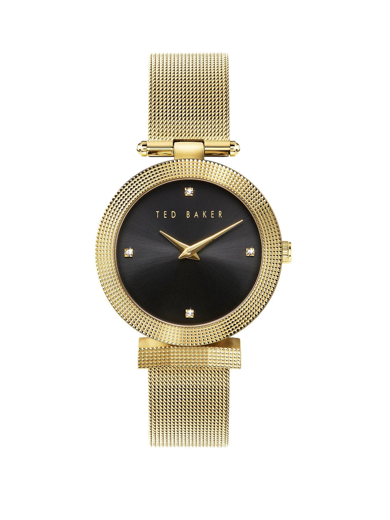 Jewellery & watches Ted Baker Black Sunray Dial Gold Stainless Steel Bracelet Ladies Watch