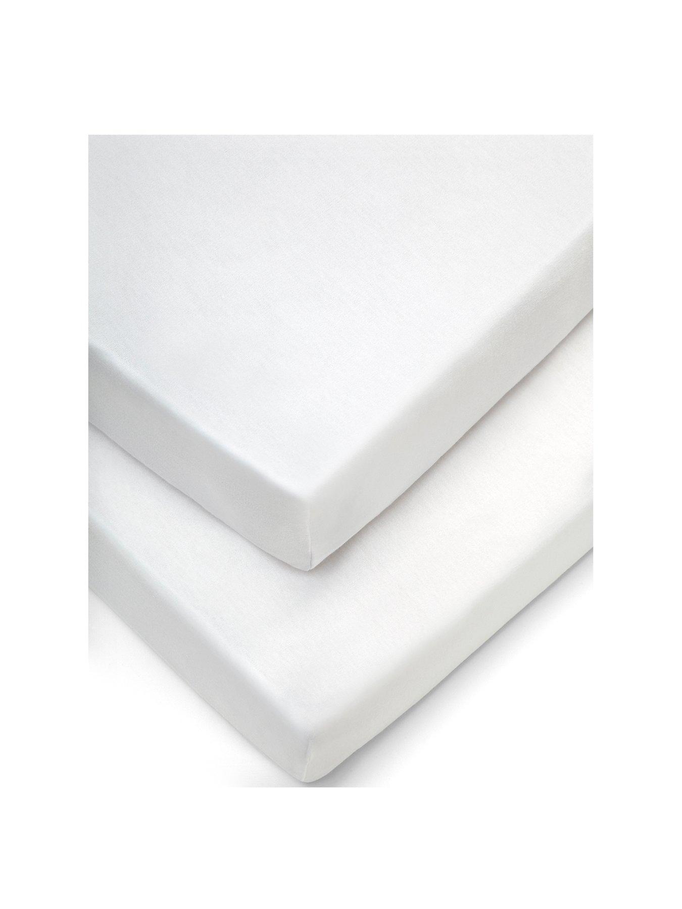 Crib Fitted Sheets (Pack of 2) - White