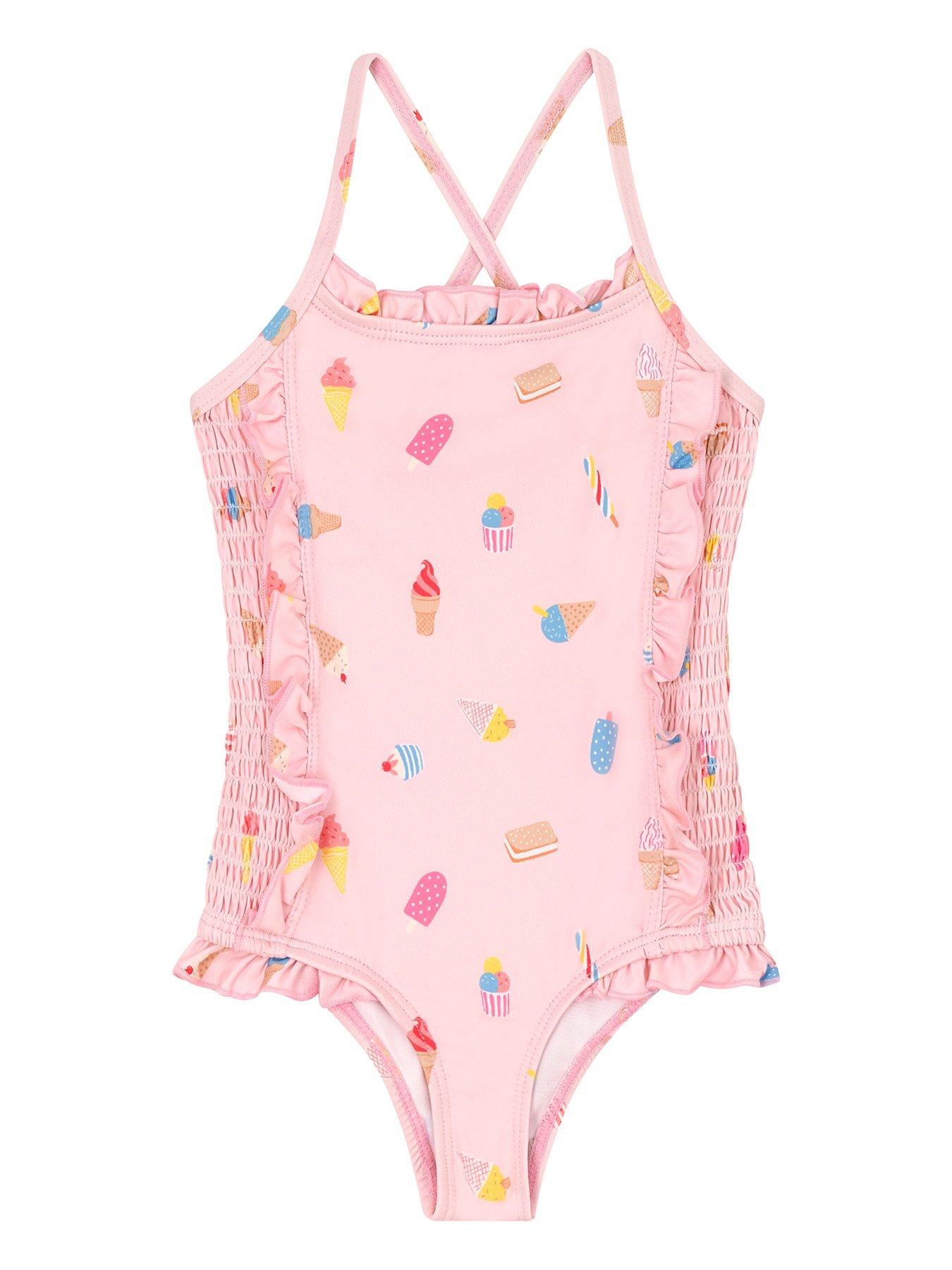 Cath Kidston Baby Girls Ice Cream Shirred Swimsuit - Light Pink | very ...