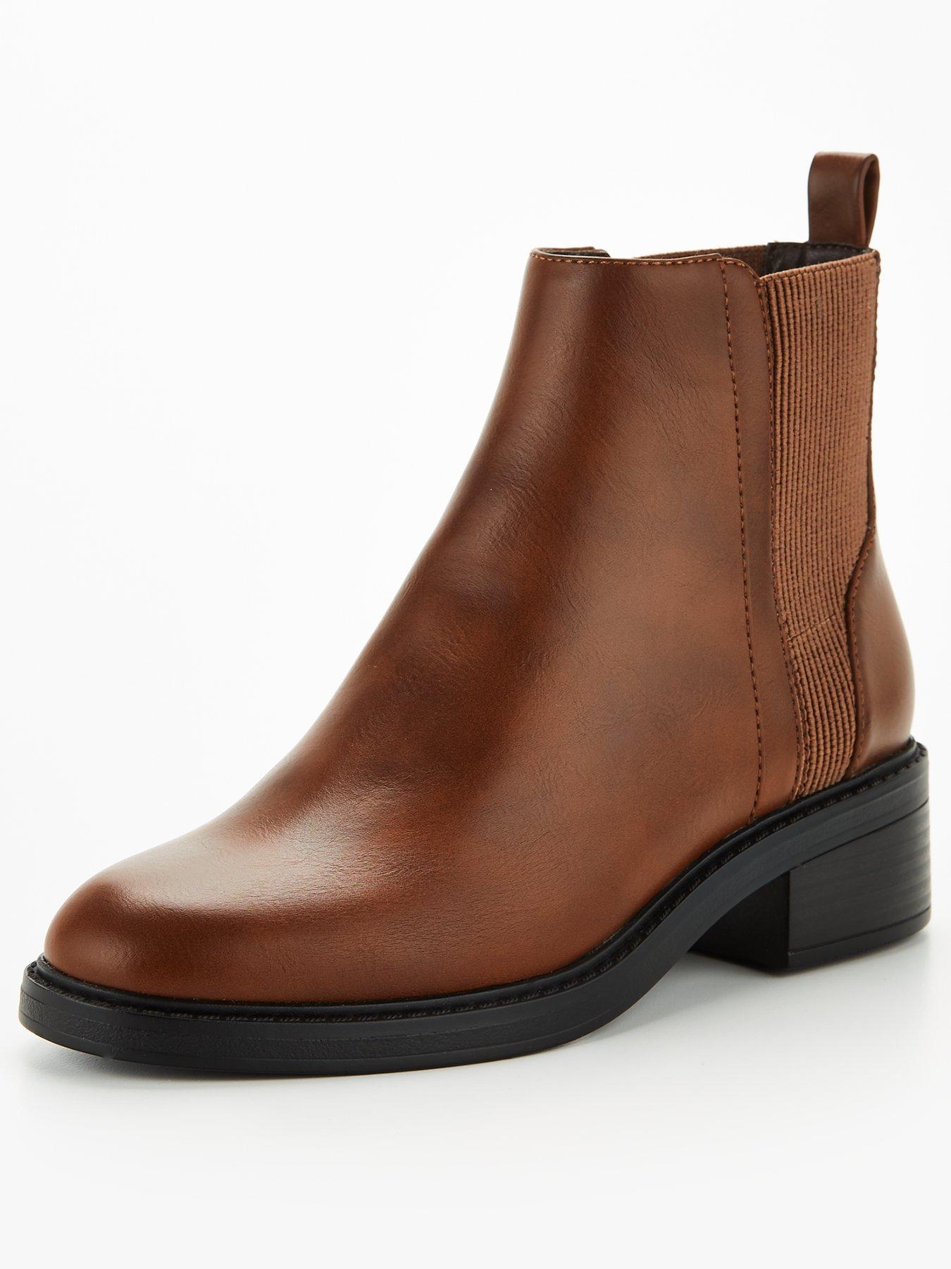 beige flat ankle boots