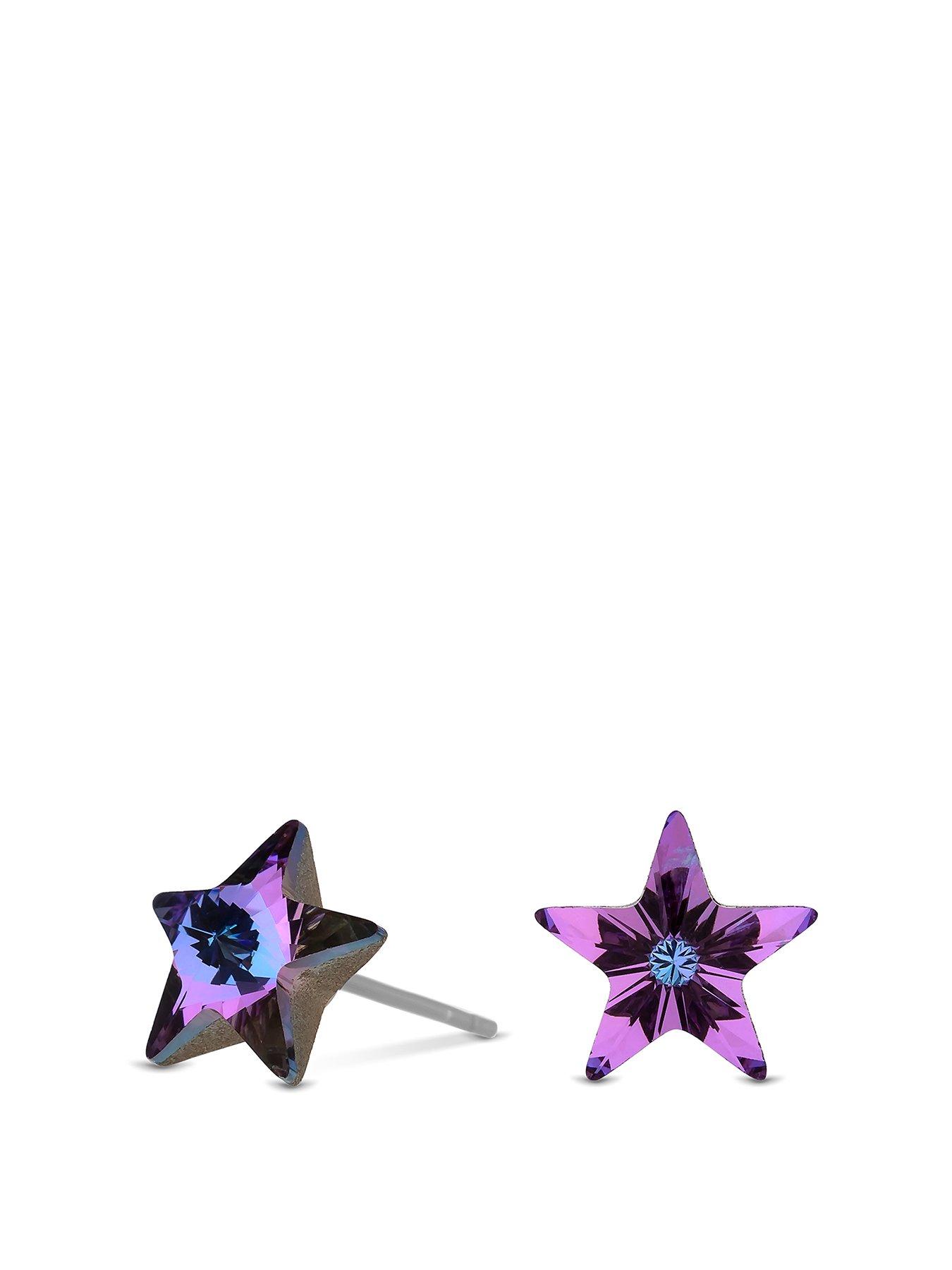 Product photograph of Jon Richard Vitral Star Crystal Stud Earrings from very.co.uk