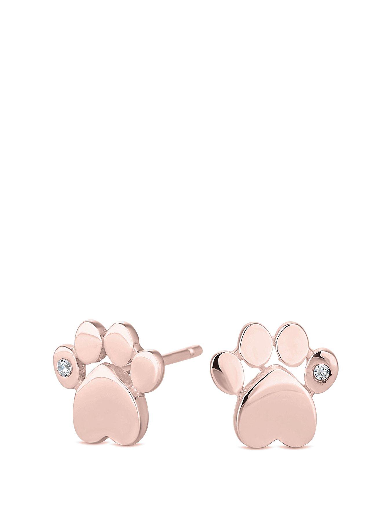 Paw earrings hot sale rose gold