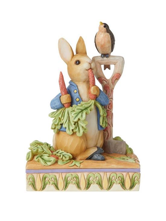 front image of peter-rabbit-in-the-garden-figurine