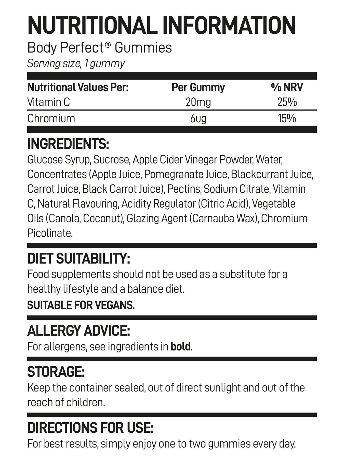 Image 2 of 2 of Bio Synergy Body Perfect Apple Cider Vinegar and Chromium&nbsp;Vegan Gummies