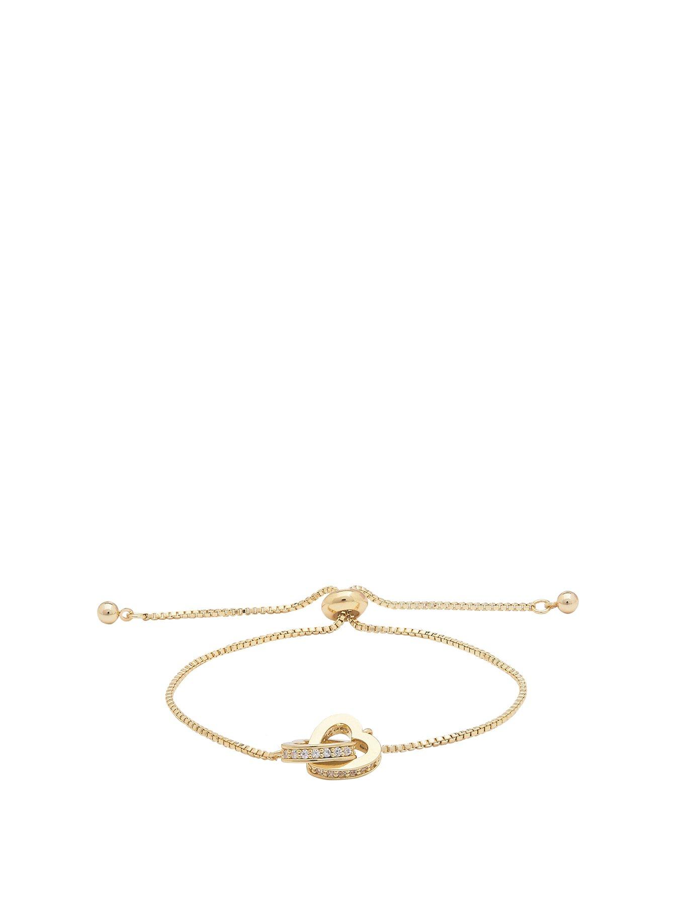 Product photograph of Jon Richard Interlink Heart Toggle Bracelet from very.co.uk