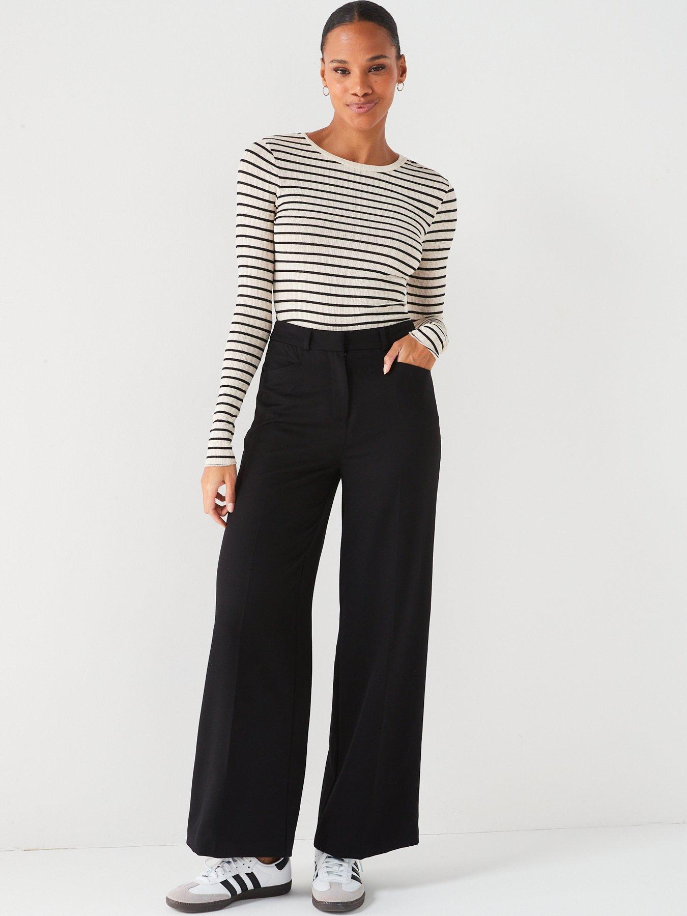 V by Very Wide Leg Trouser - Black