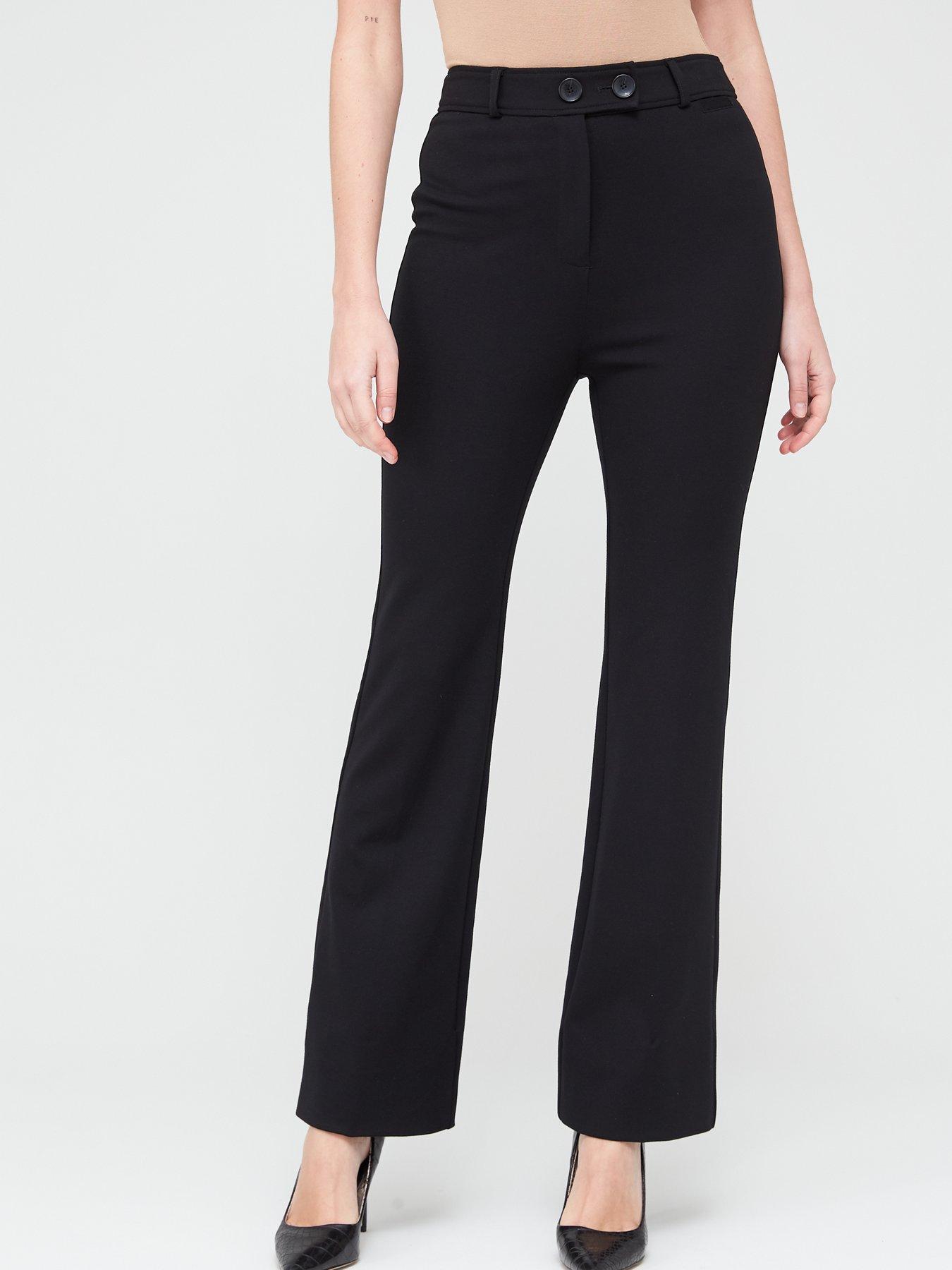 ladies black boot cut trousers